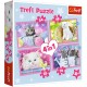 34396 TREFL PUZZLE 4W1 ZABAWNE KOTKI