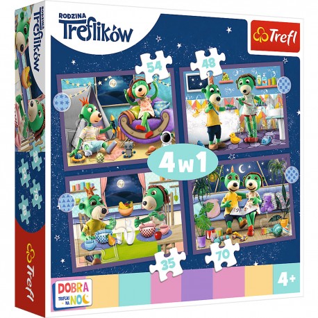 34399 TREFL PUZZLE 4W1 TREFLIKI PRZED SNEM