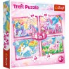 34389 TREFL PUZZLE 4W1 JEDNOROŻCE I MAGIA