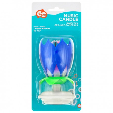 616610 ŚWIECZKA URODZINOWA GRAJĄCO-TANECZNA NIEBIESKA