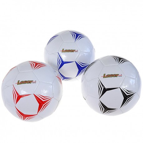 557819 PIŁKA DO GRY W PIŁKĘ NOŻNĄ LASER 3 WZORY BIAŁA