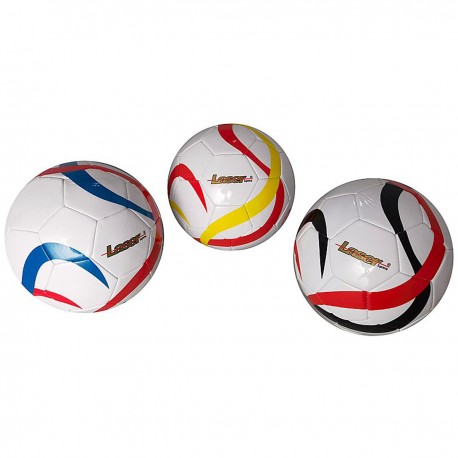 557833 PIŁKA DO GRY W PIŁKĘ NOŻNĄ LASER 3 WZORY BIAŁA