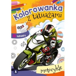 072778 KOLOROWANKA Z TATUAŻAMI MOTOCYKLE