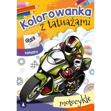072778 KOLOROWANKA Z TATUAŻAMI MOTOCYKLE