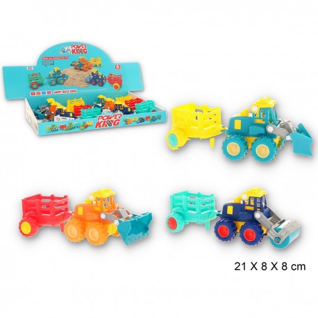 444642 POJAZD TRAKTOR Z PRZYCZEPĄ 3 WZORY