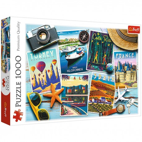 10714 TREFL PUZZLE 1000 EL. WAKACYJNE POCZTÓWKI