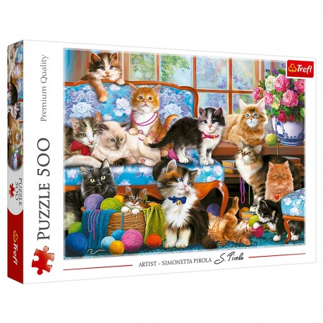 37425 TREFL PUZZLE 500 EL. KOCIA RODZINA