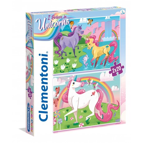 247547 CLEMENTONI PUZZLE 2X20 EL Jednorożce