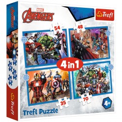 34386 TREFL PUZZLE 4W1 ODWAŻNI AVENGERSI