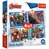 34386 TREFL PUZZLE 4W1 ODWAŻNI AVENGERSI 4+
