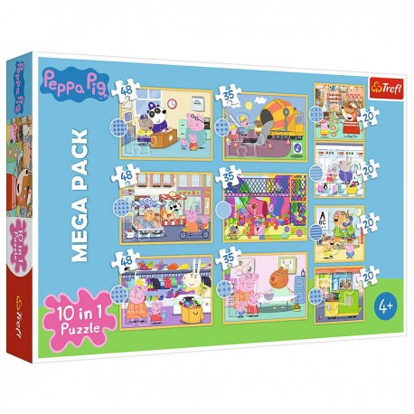 90383 TREFL PUZZLE 10W1 POZNAJ ŚWINKĘ PEPPĘ