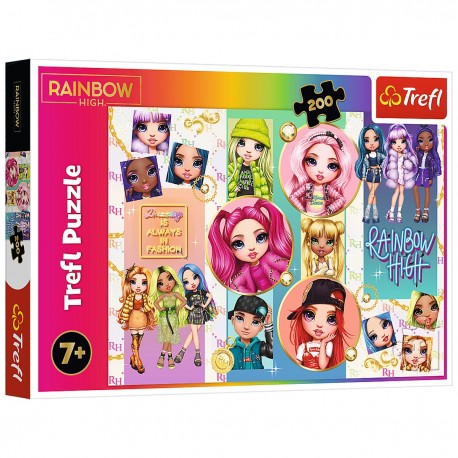 13289 TREFL PUZZLE 200 el. PRZYJAŹŃ RAINBOW HIGH