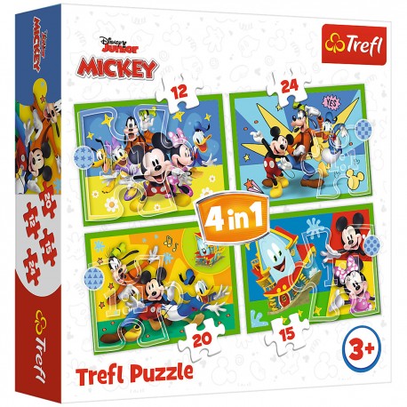 34616 TREFL PUZZLE 4w1 MICKEY - WSRÓD PRZYJACIÓŁ