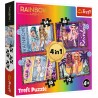 34614 TREFL PUZZLE 4w1 MODNE LALECZKI - RAINBOW HIGH 4+