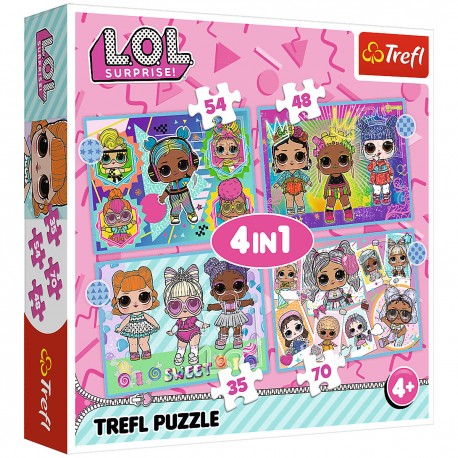 34613 TREFL PUZZLE 4w1 LOL - POZNAJ LALECZKI