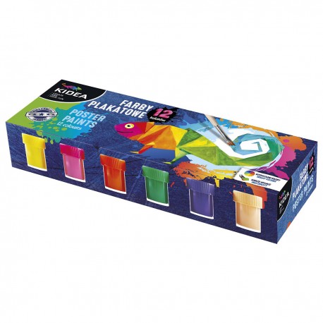 044085 FARBY PLAKATOWE 12 KOLORÓW 20 ml